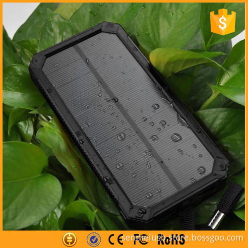 12000 mah solar power bank external battery with metal clip and led light